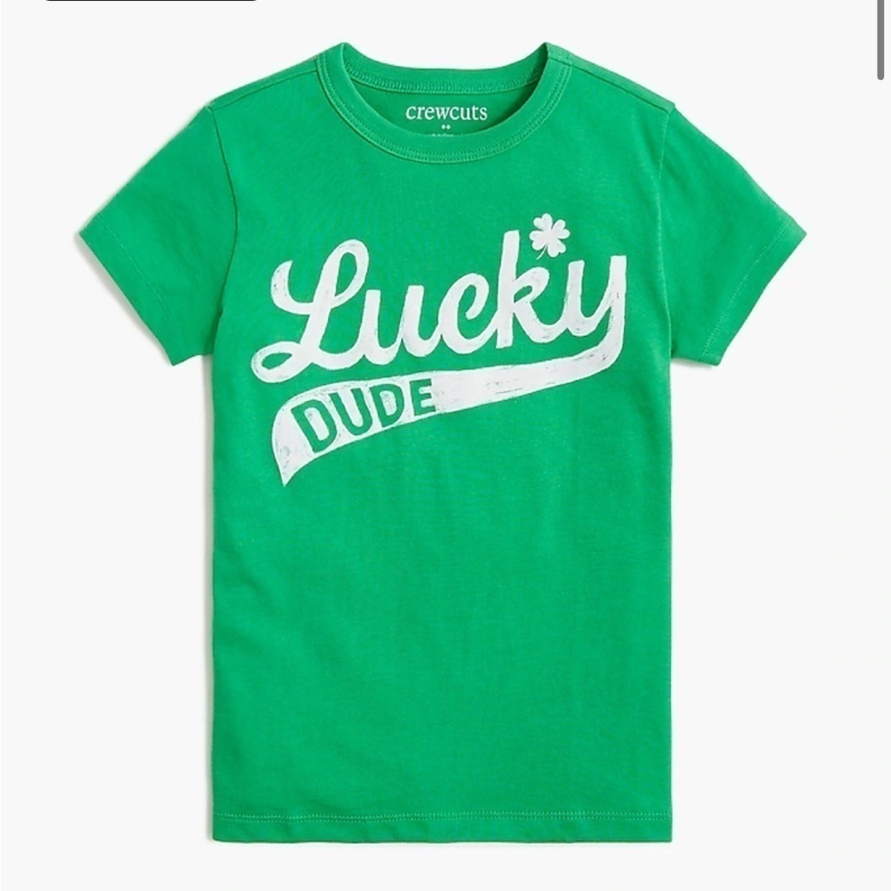 J crew bright clover Boys' "lucky dude" graphic tee